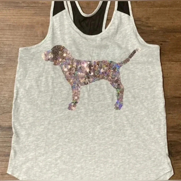 PINK VS BLING DOG MESH  TANK XS - Picture 1 of 7